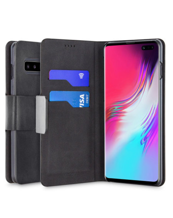Olixar Leather-Style Samsung Galaxy S10 5G Wallet Stand Case - Black