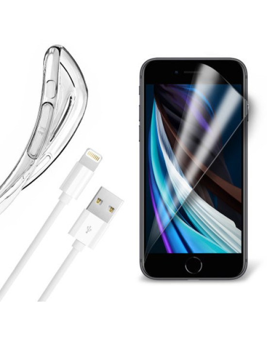 Olixar Essential iPhone SE 2020 Case, Screen Protector & Cable Pack