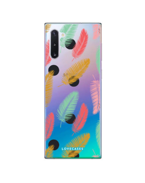 LoveCases Samsung Note 10 Polka Leaf Phone Case - Clear Multi