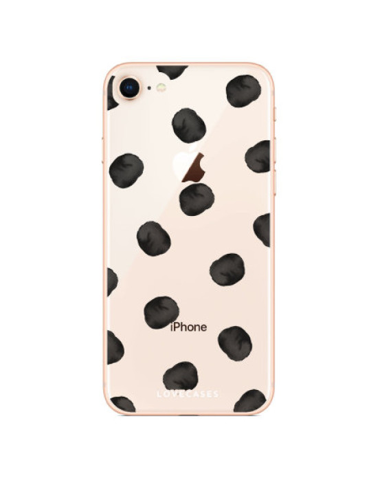 LoveCases iPhone 7 Polka Phone Case - Clear Black