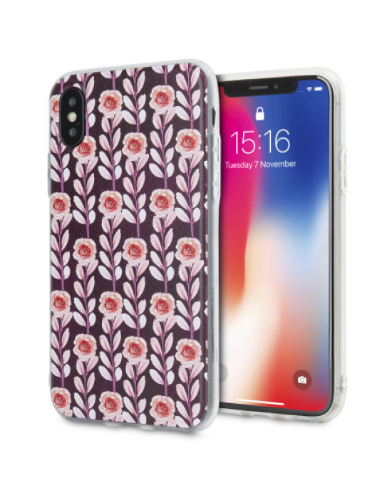 LoveCases Floral Art iPhone X Case - Maroon