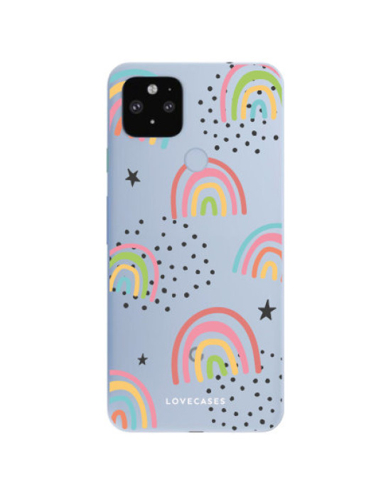Lovecases Google Pixel 4a 5G Abstract Rainbow Case - Clear Lovecases Google Pixel 4a 5G Abstract Rainbow Case - Clear
