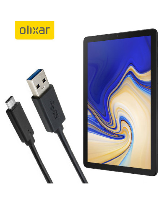 Olixar USB-C Samsung Galaxy Tab S4 Charging Cable - Black 1m Olixar USB-C Samsung Galaxy Tab S4 Charging Cable - Black 1m