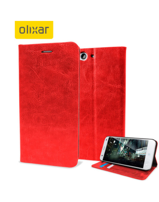 Olixar Leather-Style ZTE Blade S6 Wallet Stand Case - Red Olixar Leather-Style ZTE Blade S6 Wallet Stand Case - Red