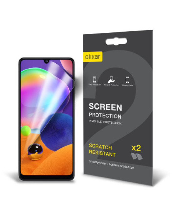Olixar Samsung Galaxy A31 Film Screen Protector 2-in-1 Pack Olixar Samsung Galaxy A31 Film Screen Protector 2-in-1 Pack