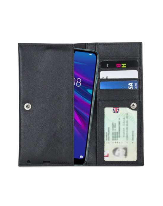 Olixar Primo Genuine Leather Huawei Y6 Pro 2019 Wallet Case Black