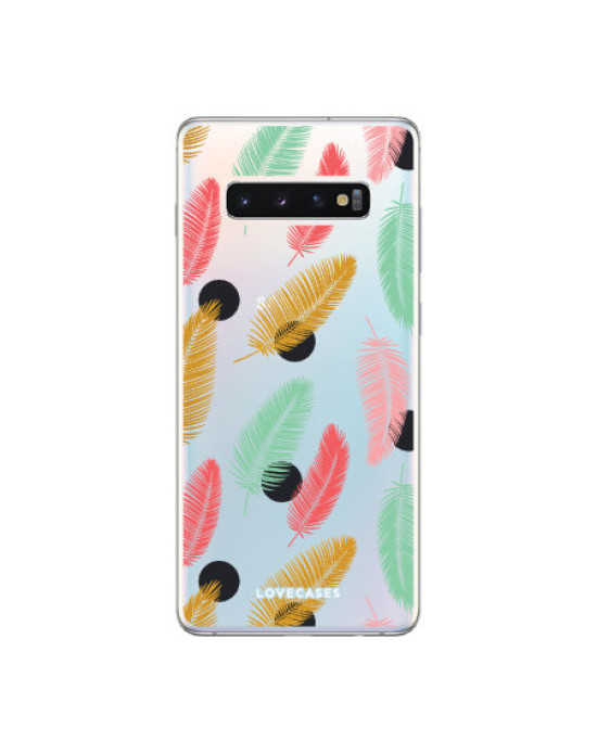 LoveCases Samsung S10 Polka Leaf Clear Phone Case
