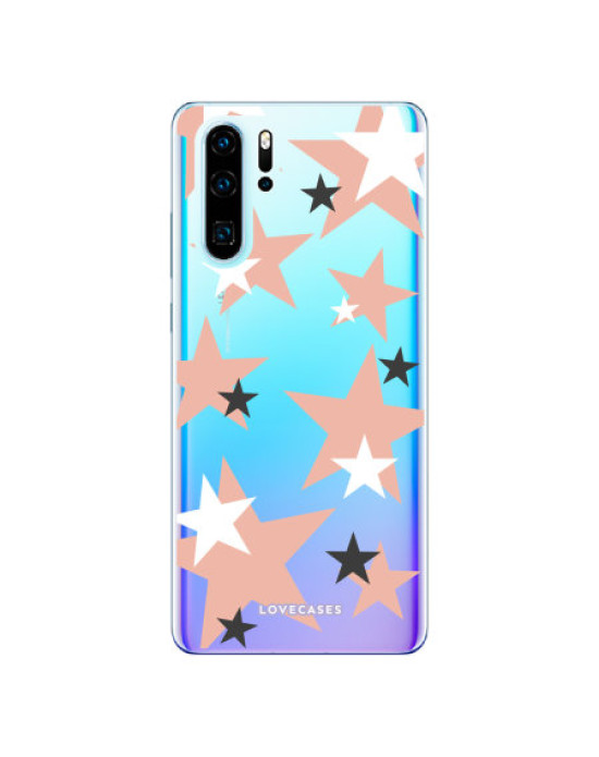 LoveCases Huawei P30 Pro Pink Star Clear Phone Case