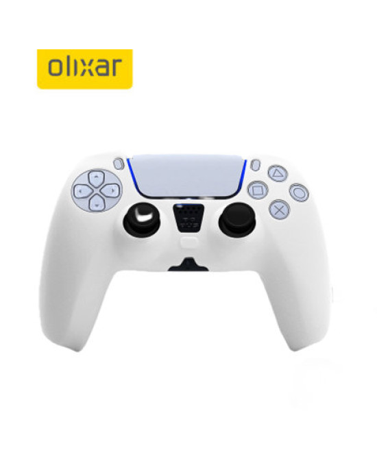 Olixar PS5 Controller Soft Silicone Case - White