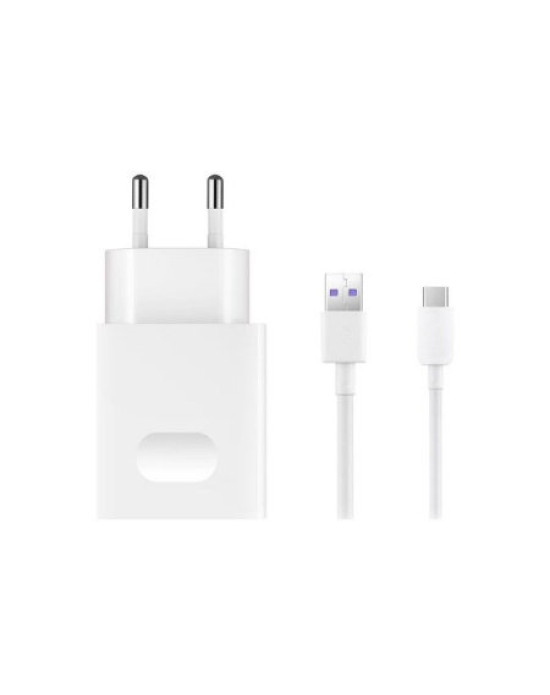 Official Huawei SuperCharge 40W USB-C EU Mains Charger & Cable - White
