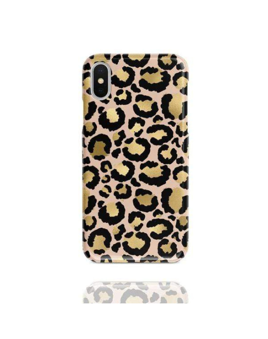 Coconut Lane Gold Leopard Phone Case for Apple iPhone X/XS