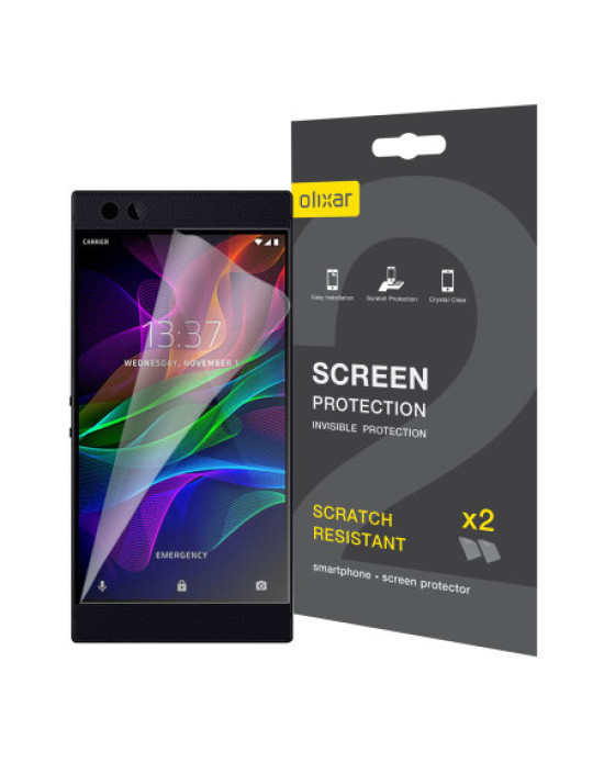 Olixar Razer Phone 2 Film Screen Protector 2-in-1 Pack