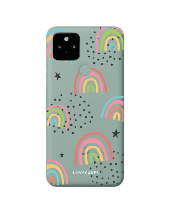 LoveCases Google Pixel 5 Gel Case - Abstract Rainbow