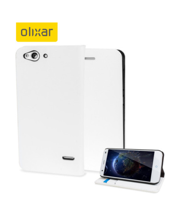 Olixar Leather-Style ZTE Blade S6 Wallet Stand Case - White Olixar Leather-Style ZTE Blade S6 Wallet Stand Case - White