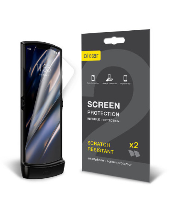 Olixar Motorola Razr 5G Film Screen Protector 2-in-1 Pack
