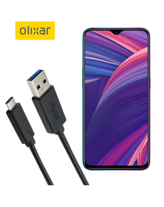 Olixar USB-C Oppo RX17 Pro Charging Cable - Black 1m