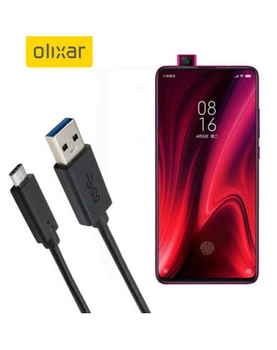 Olixar USB-C Xiaomi Redmi K20 Charging Cable - Black 1m