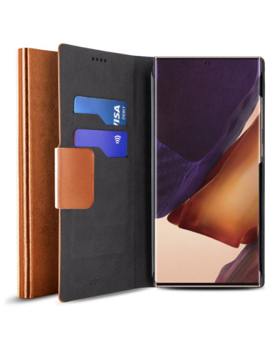 Olixar Leather-Style Samsung Note 20 Ultra Wallet Stand Case - Brown