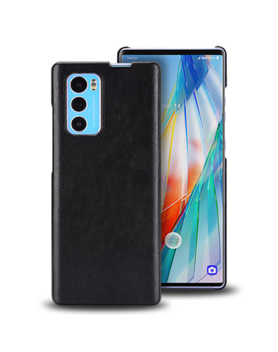 Olixar Leather-style LG Wing 5G Slim Back Case - Black