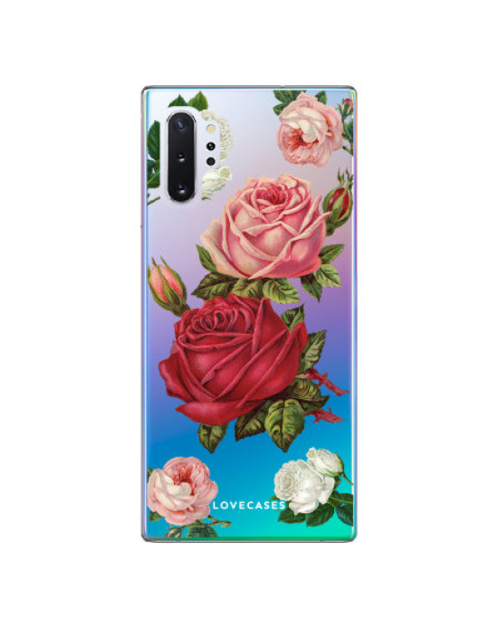 LoveCases Samsung Note 10 Plus 5G Roses Clear Phone Case LoveCases Samsung Note 10 Plus 5G Roses Clear Phone Case