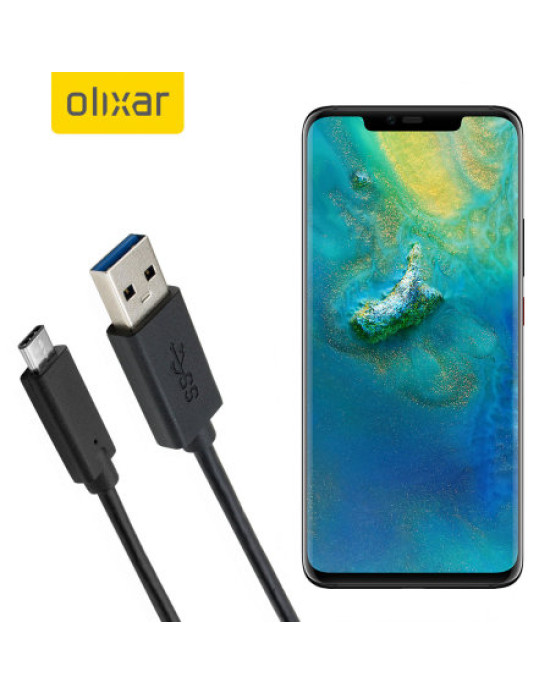 Olixar USB-C Huawei Mate 20 Pro Charging Cable - Black 1m