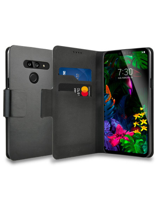 Olixar Leather-Style LG G8 Wallet Stand Case - Black