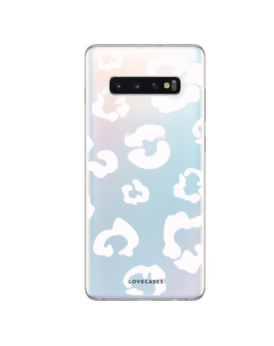 LoveCases Samsung S10 5G Leopard Print Case - Clear White