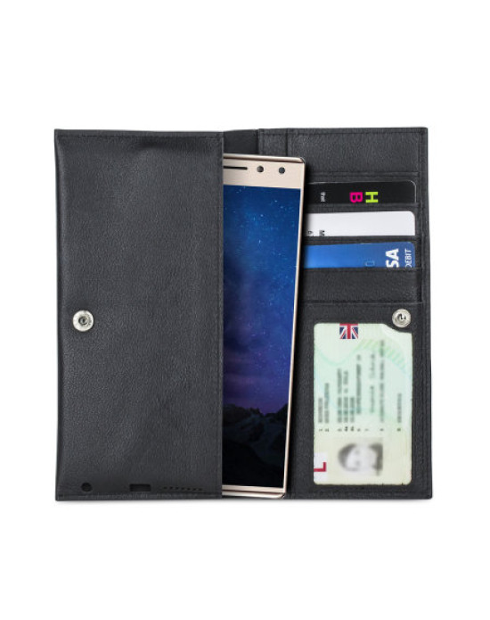 Olixar Primo Genuine Leather Alcatel 5 Pouch Wallet Case - Black