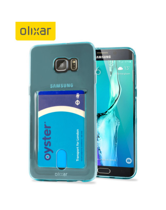 Olixar FlexiShield Slot Samsung Galaxy S6 Edge Plus Gel Case - Blue