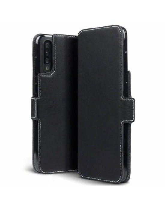 Olixar Leather-Style Low Profile Galaxy A70s Wallet Case - Black