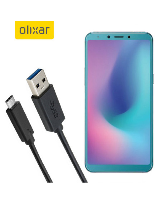 Olixar USB-C Samsung Galaxy A6s Charging Cable - Black 1m