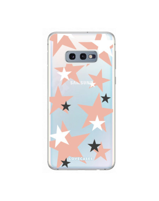 LoveCases Samsung S10e Clear Pink Star Phone Case