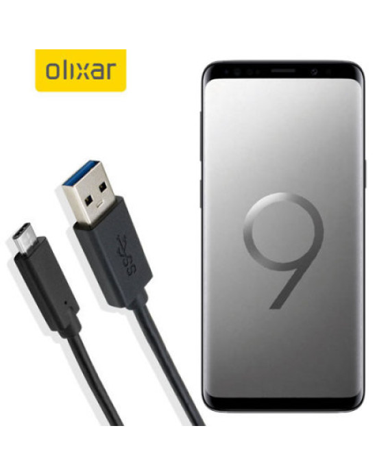 Olixar USB-C Samsung Galaxy S9 Charging Cable - Black 1m Olixar USB-C Samsung Galaxy S9 Charging Cable - Black 1m
