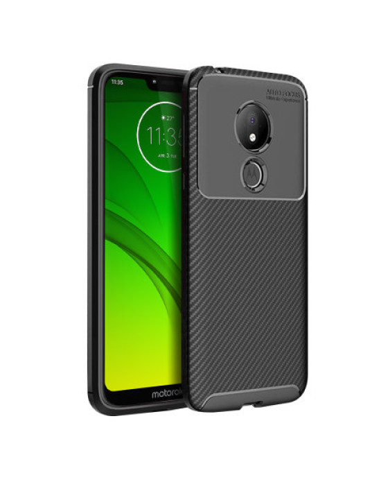 Olixar Carbon Fibre Moto G7 Power Case - Black