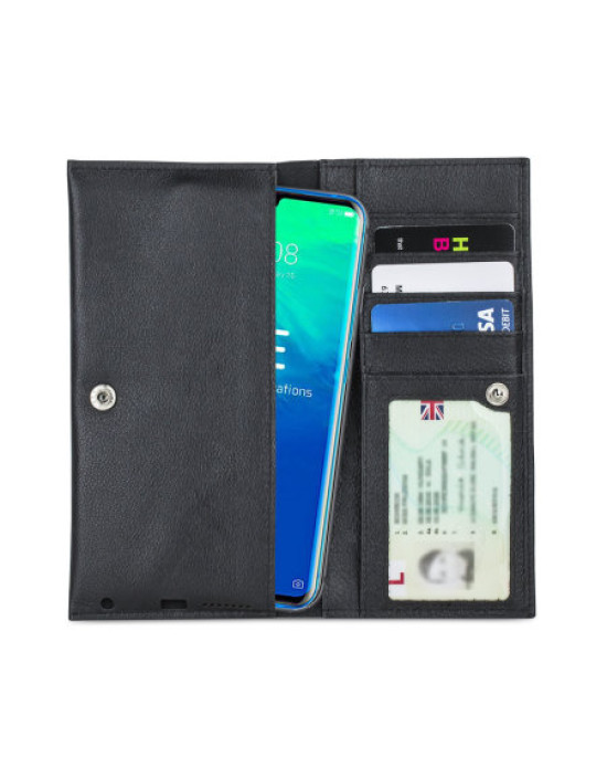 Olixar Primo Genuine Leather ZTE Axon 10 Pro 5G Wallet Case - Black