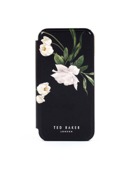 Ted Baker Elderflower iPhone 12 mini Folio Case - Black/Silver