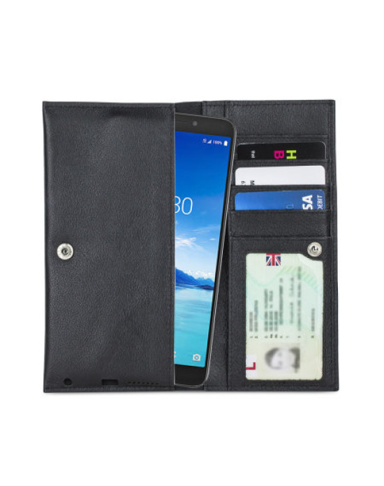 Olixar Primo Genuine Leather Alcatel 7 Wallet Case - Black