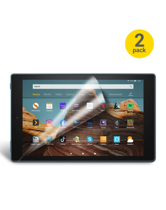 Olixar Amazon Fire HD 10 2019 Film Screen Protector 2-in-1 Pack