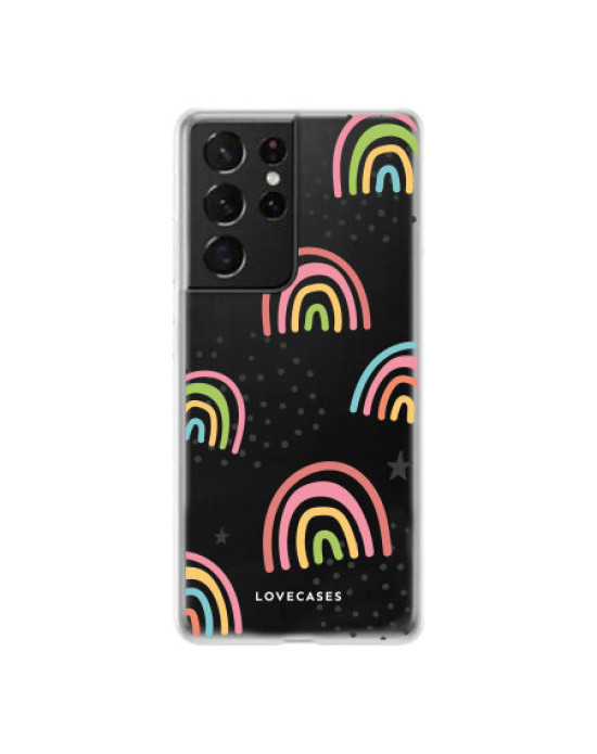 LoveCases Samsung Galaxy S21 Ultra Gel Case - Abstract Rainbow