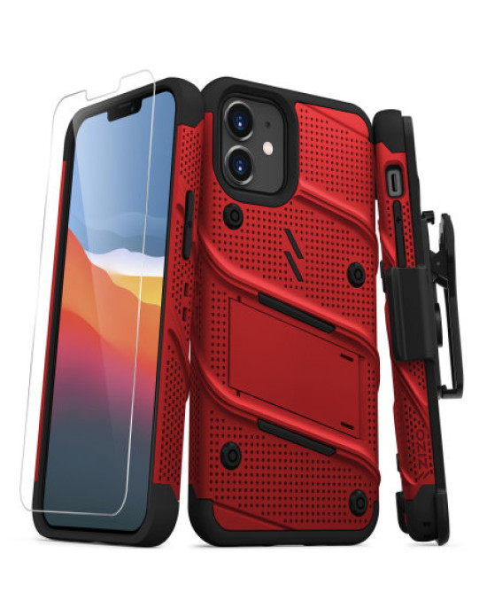 Zizo Bolt Series iPhone 12 mini Tough Case - Red