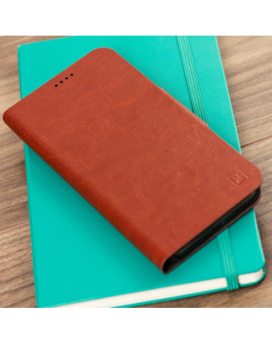 Olixar Leather-Style Galaxy J3 2017 Wallet Case - Brown - US Version