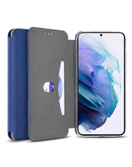 Olixar Soft Silicone Samsung Galaxy S21 Wallet Case - Navy Blue