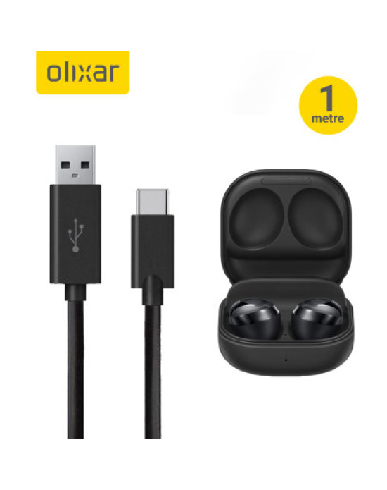 Olixar Galaxy Buds Pro USB-A Charging Cable with USB-C - Black 1m