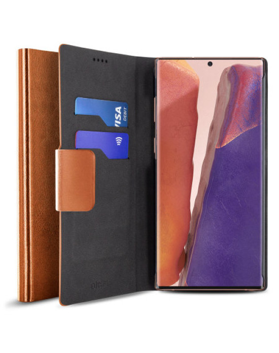 Olixar Leather-Style Galaxy Note 20 5G Wallet Stand Case - Brown