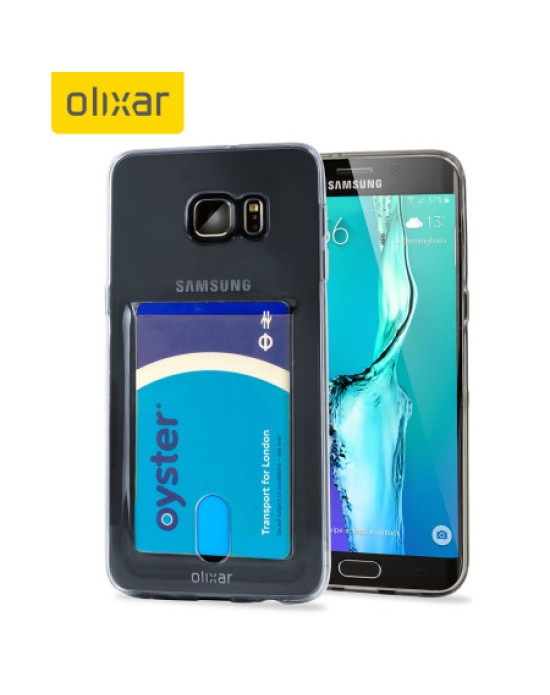 Olixar FlexiShield Slot Samsung Galaxy S6 Edge Plus Gel Case - Grey