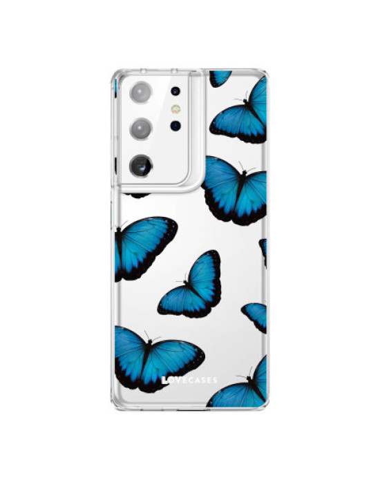 LoveCases Samsung Galaxy S21 Ultra Gel Case - Blue Butterfly