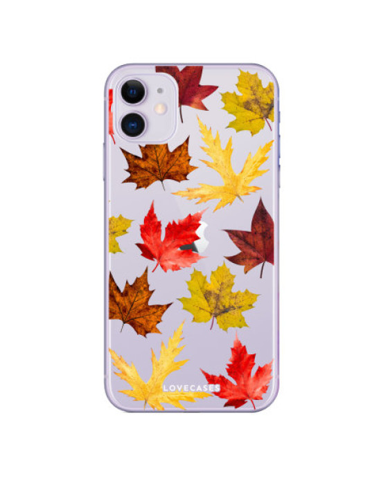 Lovecases iPhone 11 Autumn Leaves Case - Clear Multi