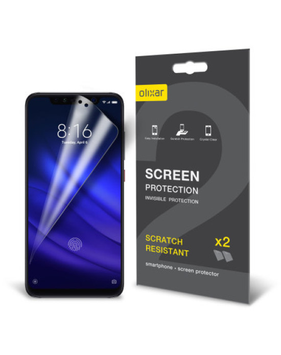 Olixar Xiaomi Mi 8 Pro Film Screen Protector 2-in-1 Pack