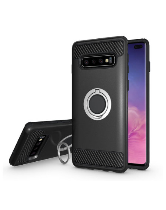 Olixar ArmaRing Samsung Galaxy S10 Plus Finger Loop Tough Case - Black