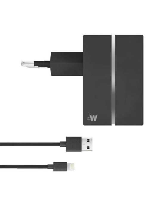 Just Wireless 2.1A EU Mains Charger with Apple Lightning Connector in Black